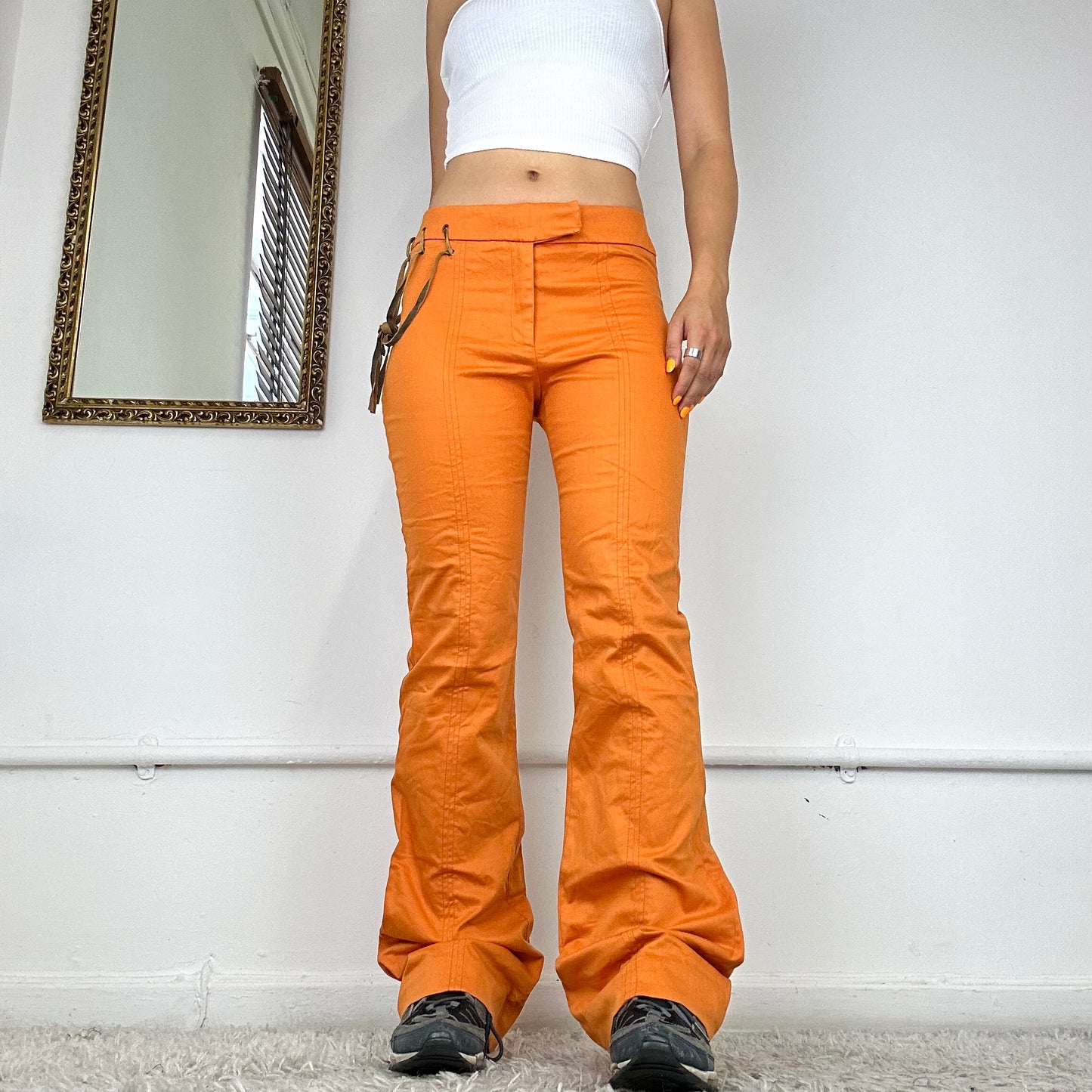 00's guess flared orange trousers