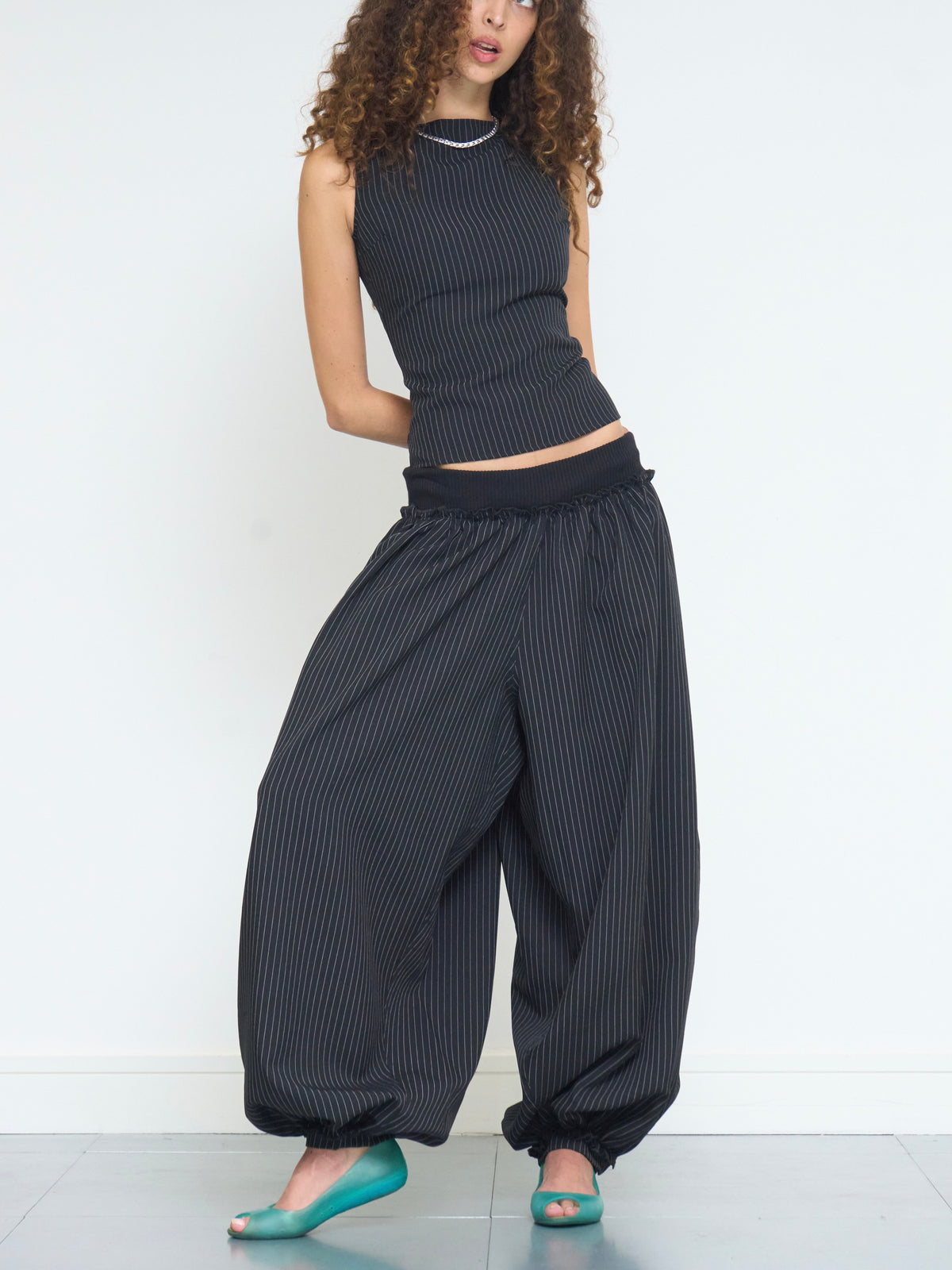 hayley pant - black pinstripe
