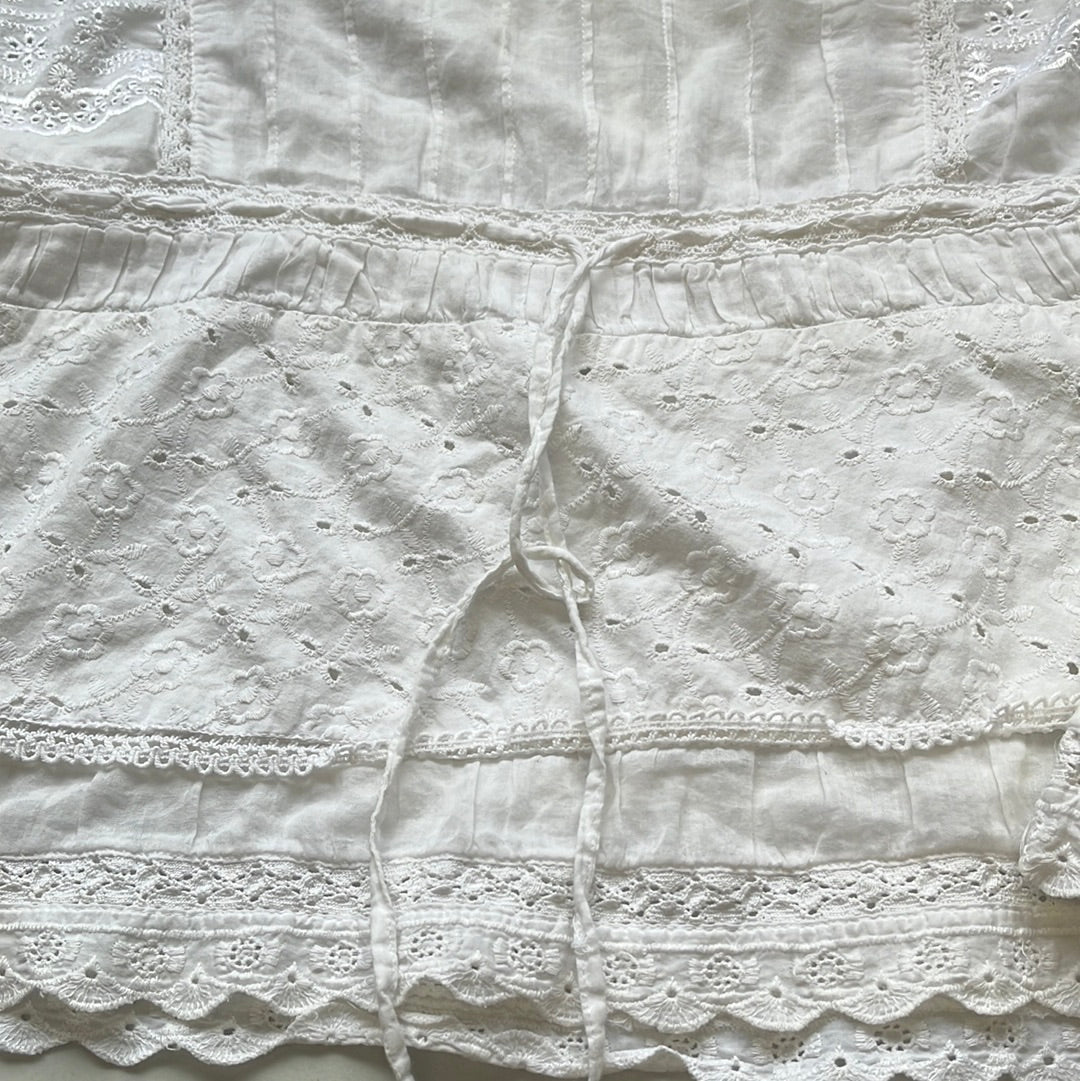 vintage kookai white broderie mini dress