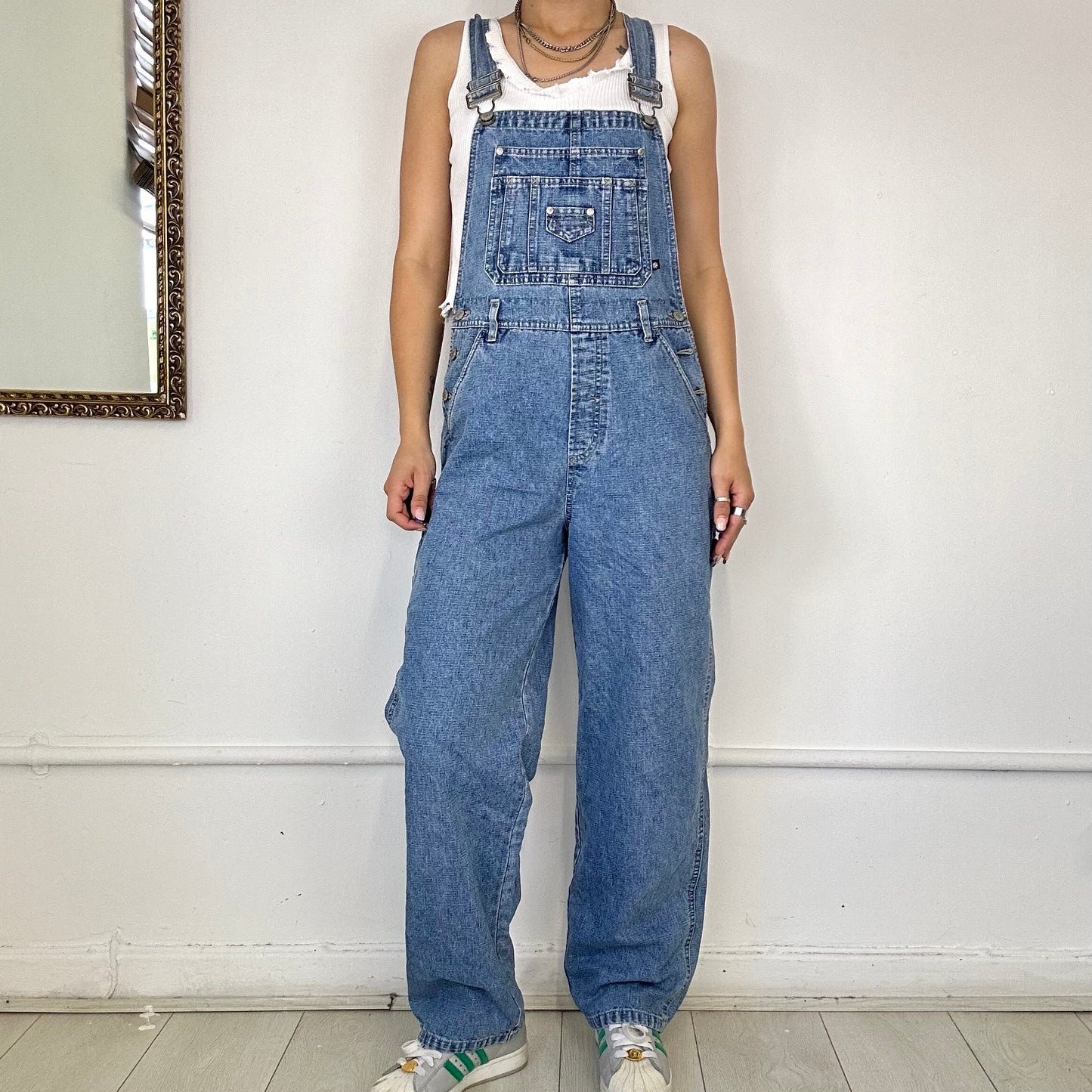 light wash denim dungarees