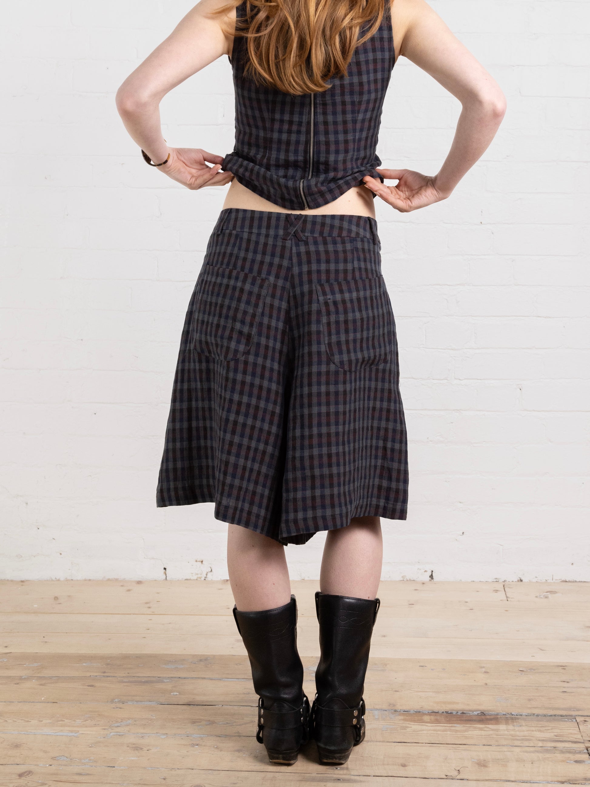 lake short - gingham linen