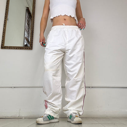 2000's white nike tracksuit bottoms