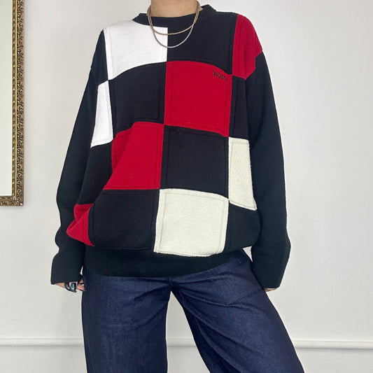 checked boss oversized jumper