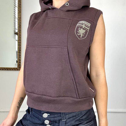 fiorucci vintage sleeveless brown hoodie