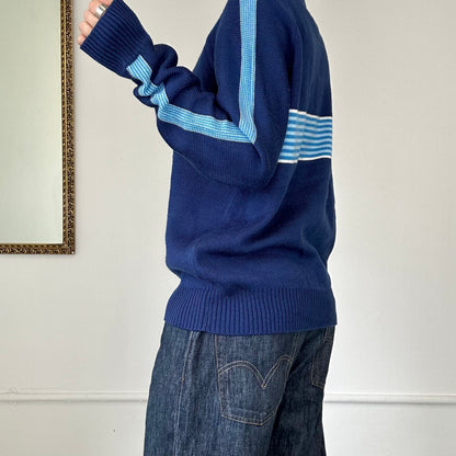 vintage blue striped knit jumper