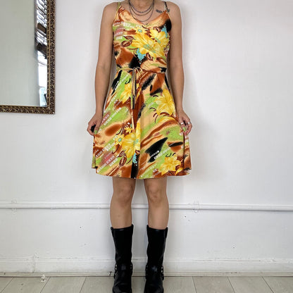 2000's graphic print summer dress