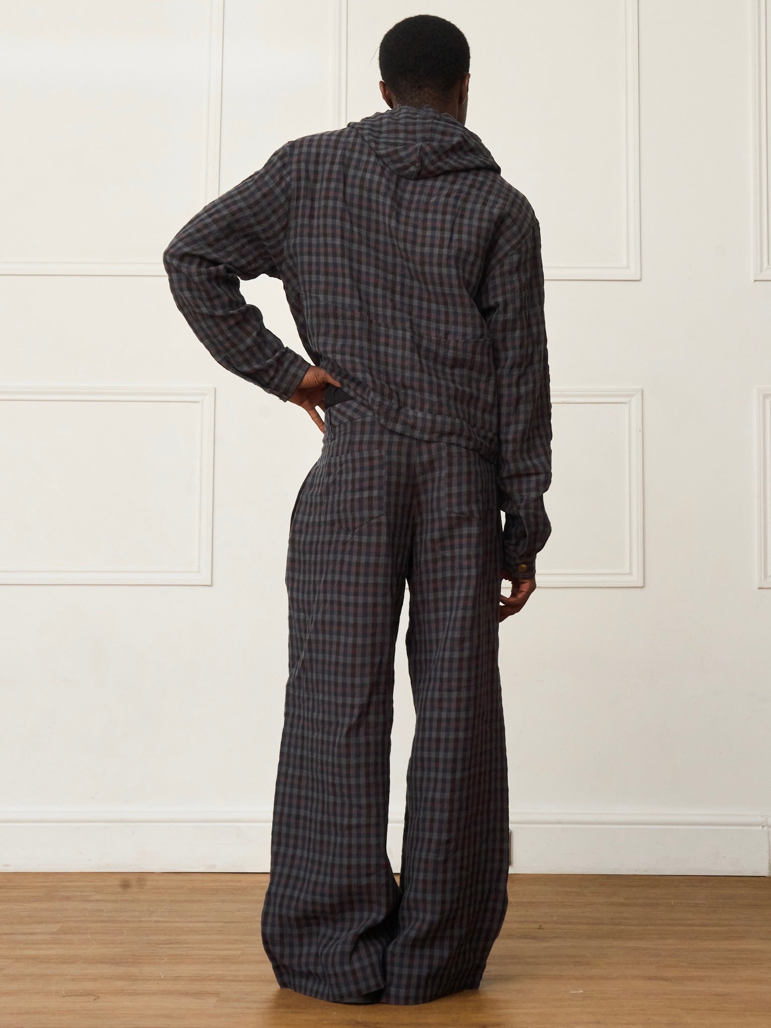 parker trouser - gingham linen
