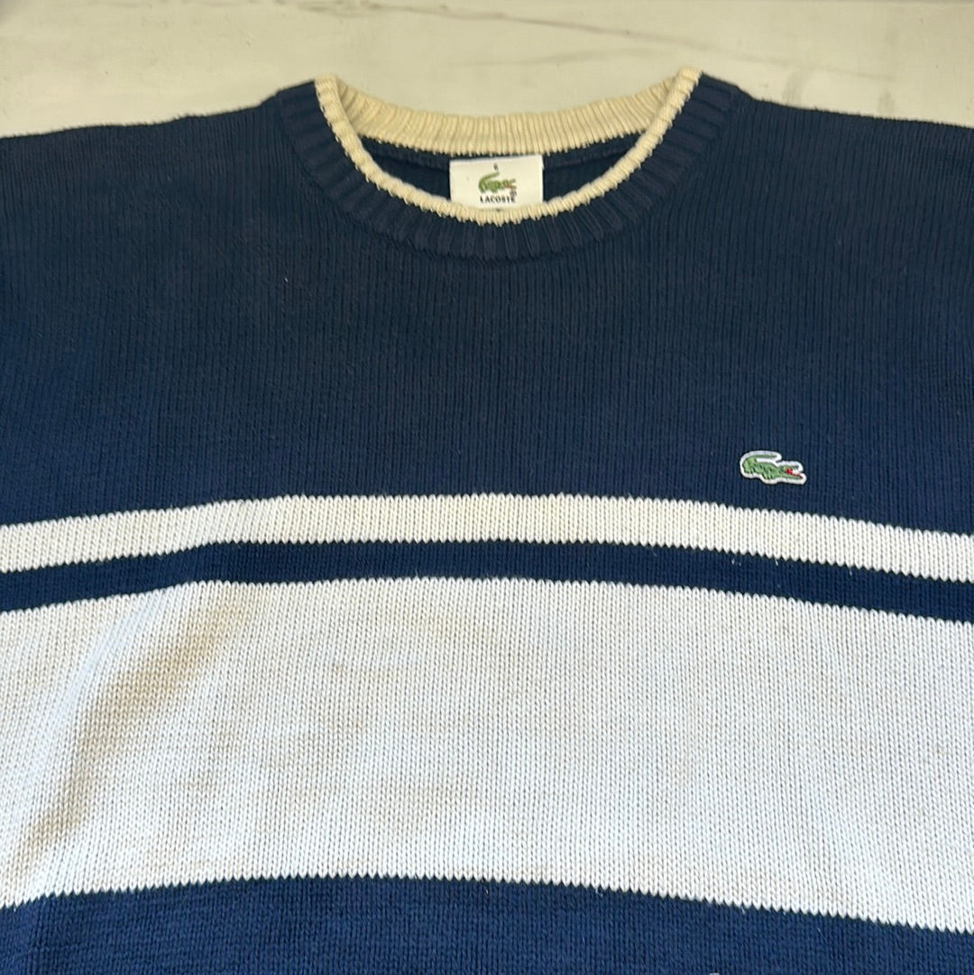 vintage navy lacoste knitted jumper