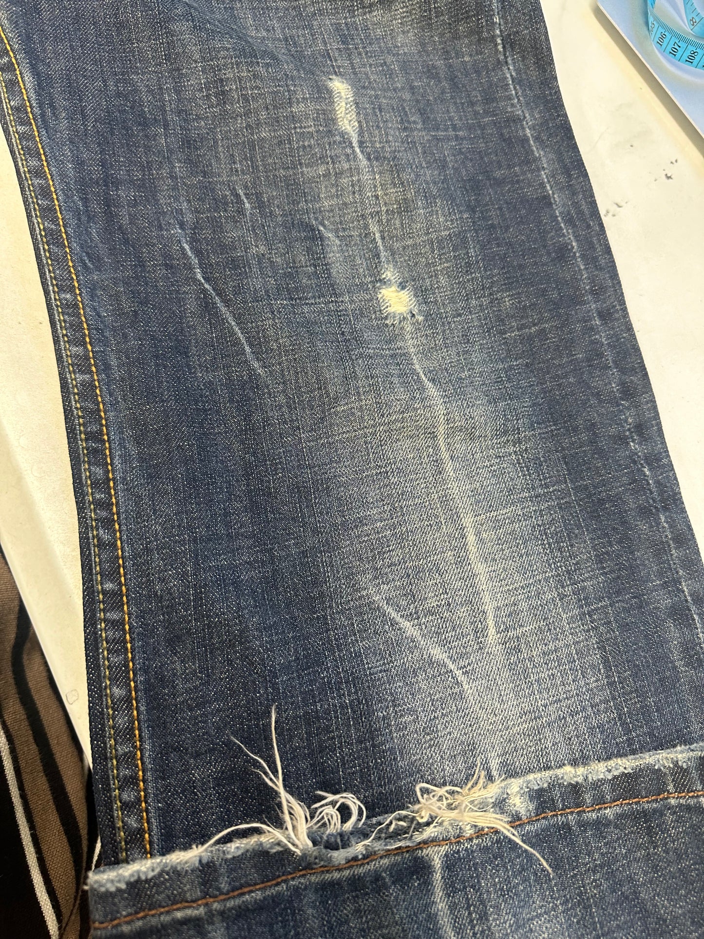 armani exchange dark wash baggy jeans