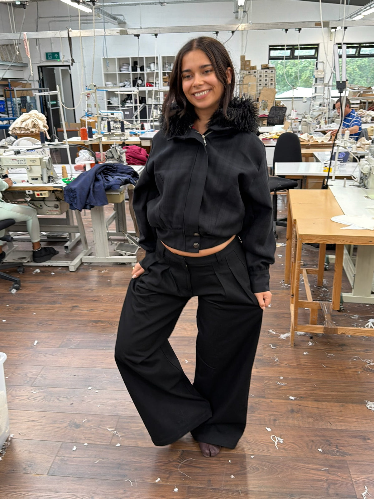 slouch jacket - black wool