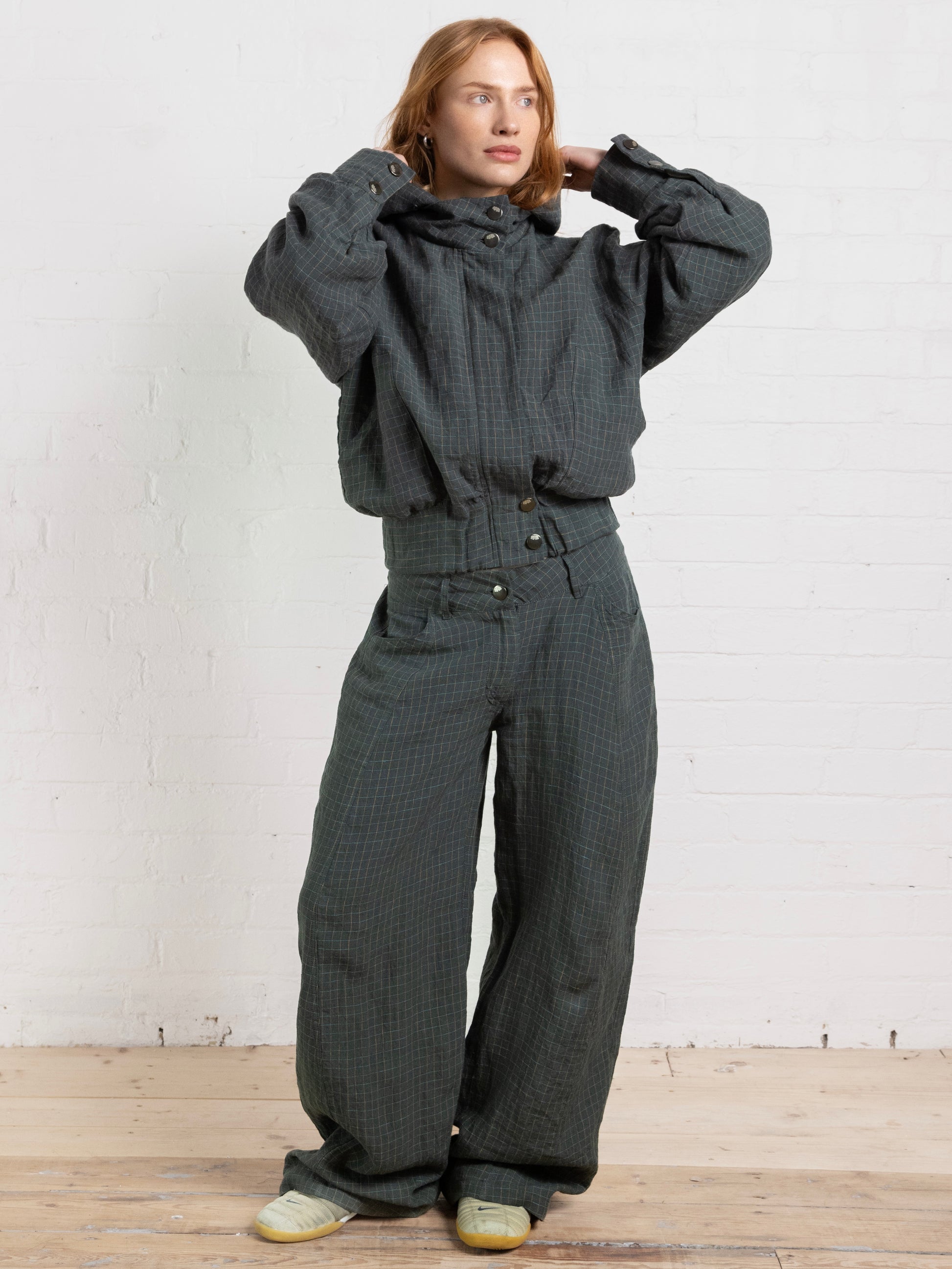 slouch jacket - fern linen