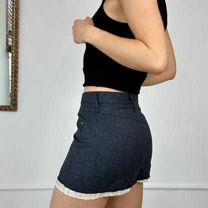 2000’s grey layered wool mini skirt