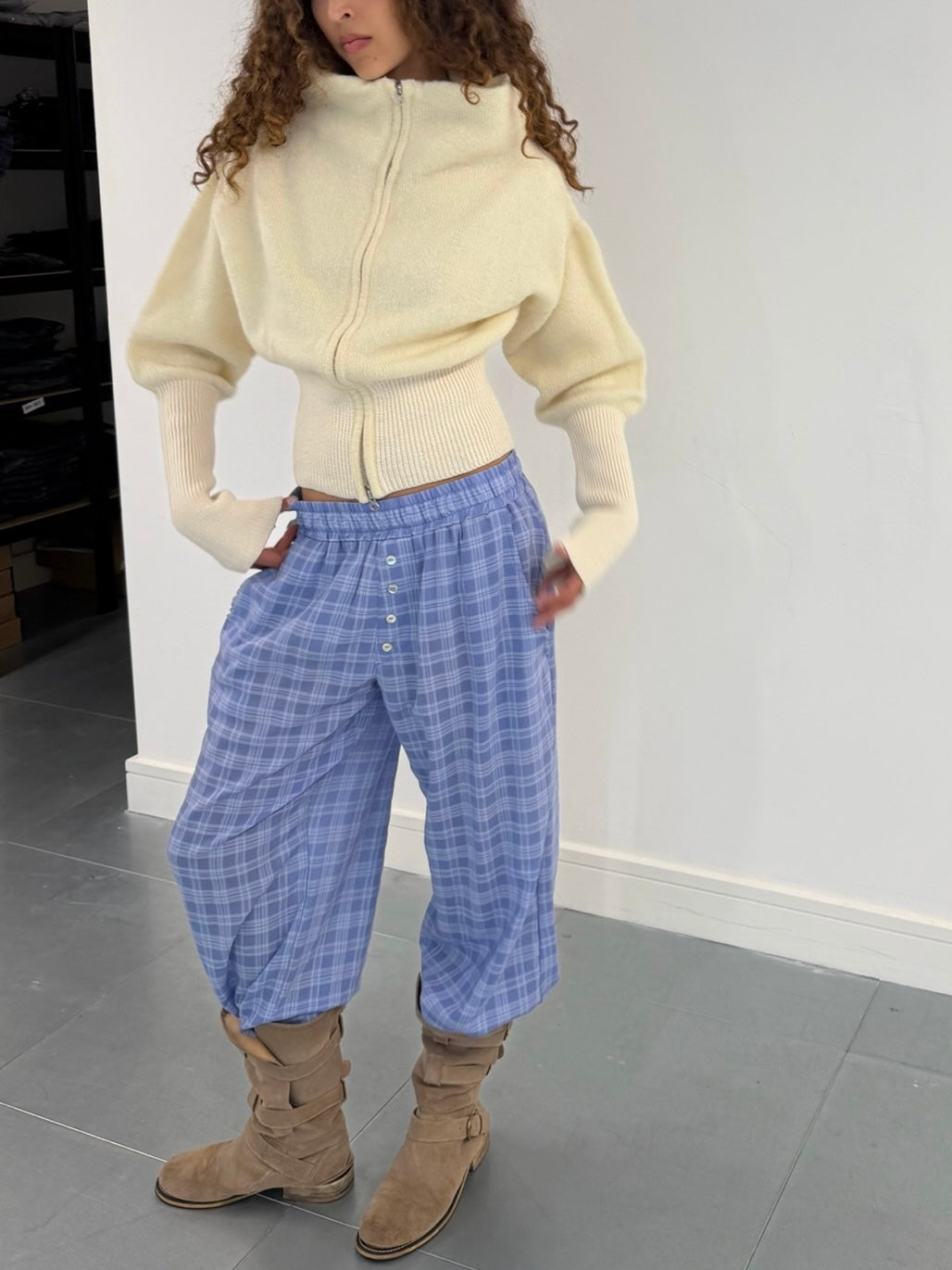 rowan balloon jumper - ivory mohair knit