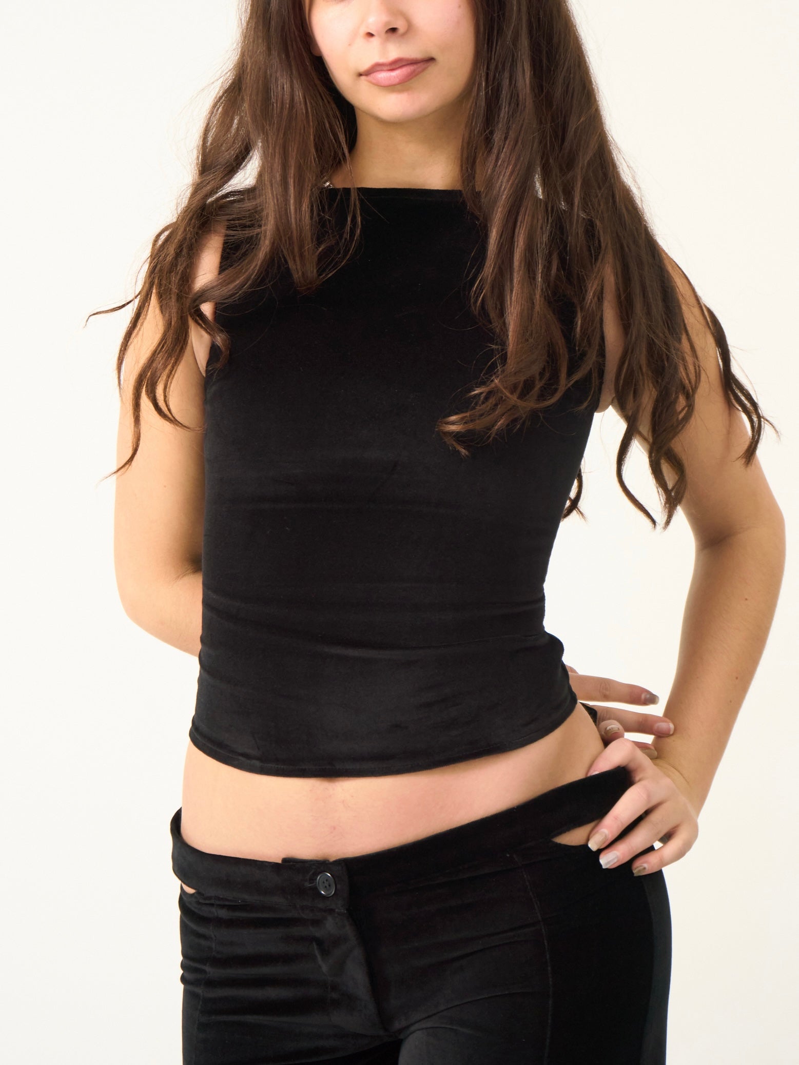 charlie top - black velvet