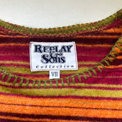 2000's replay colourful striped long sleeve top