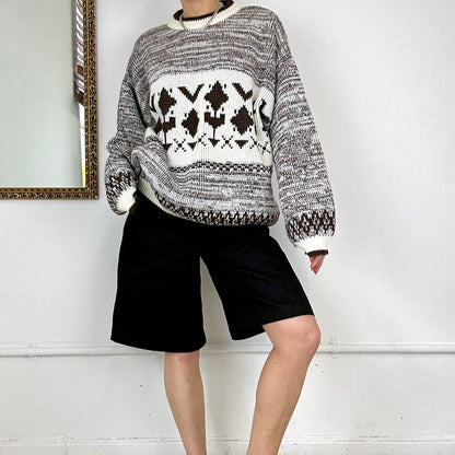 vintage oversized heavy patterned knit jumper by mustang