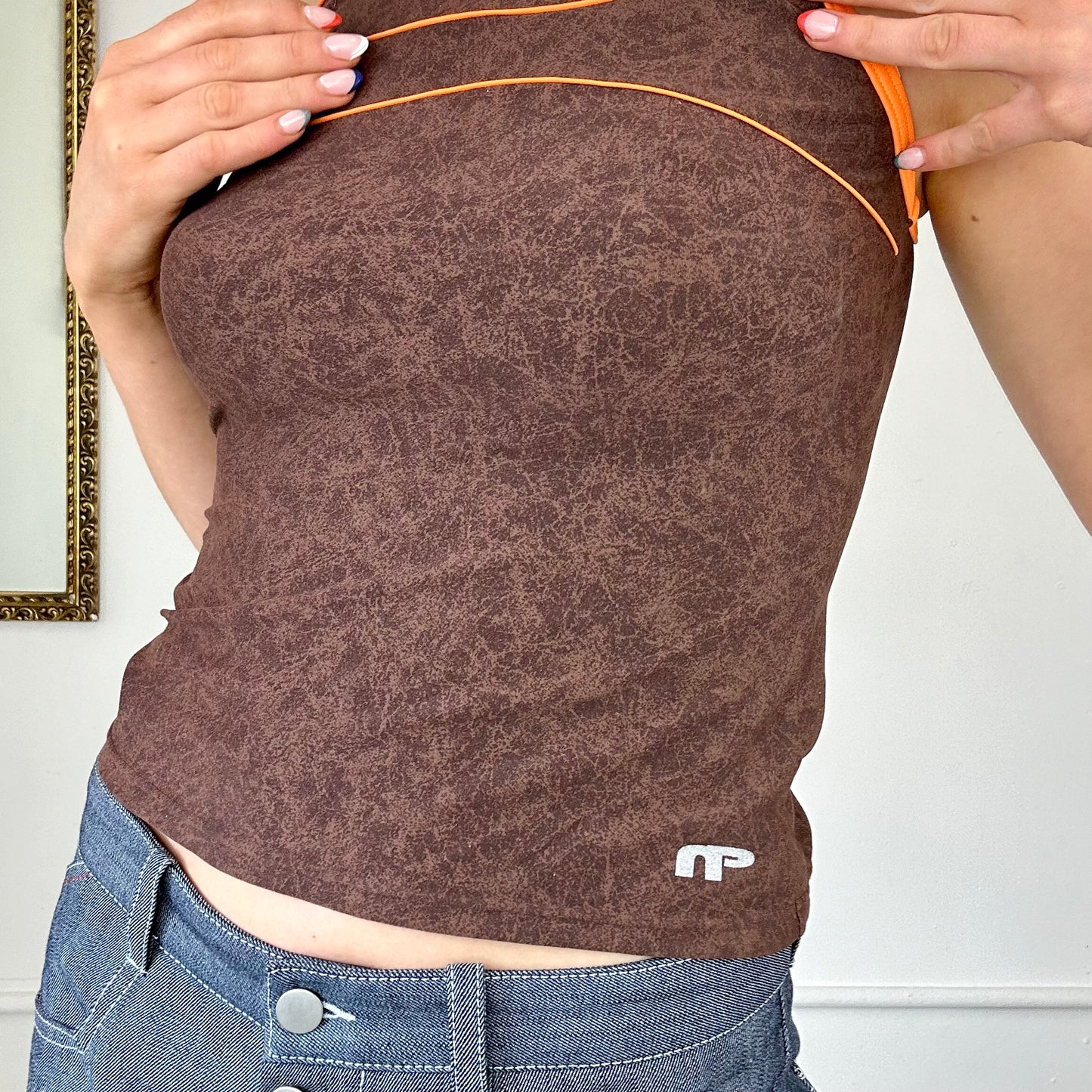 brown sporty tank top