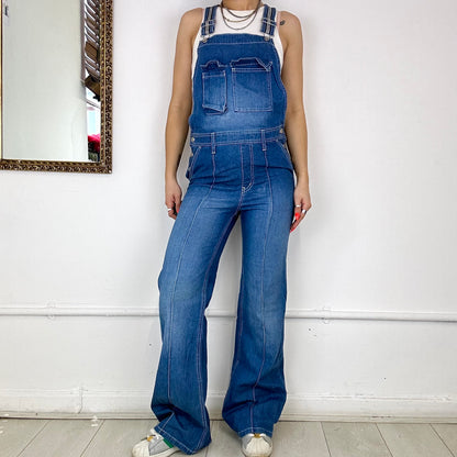 2000's flared denim dungarees