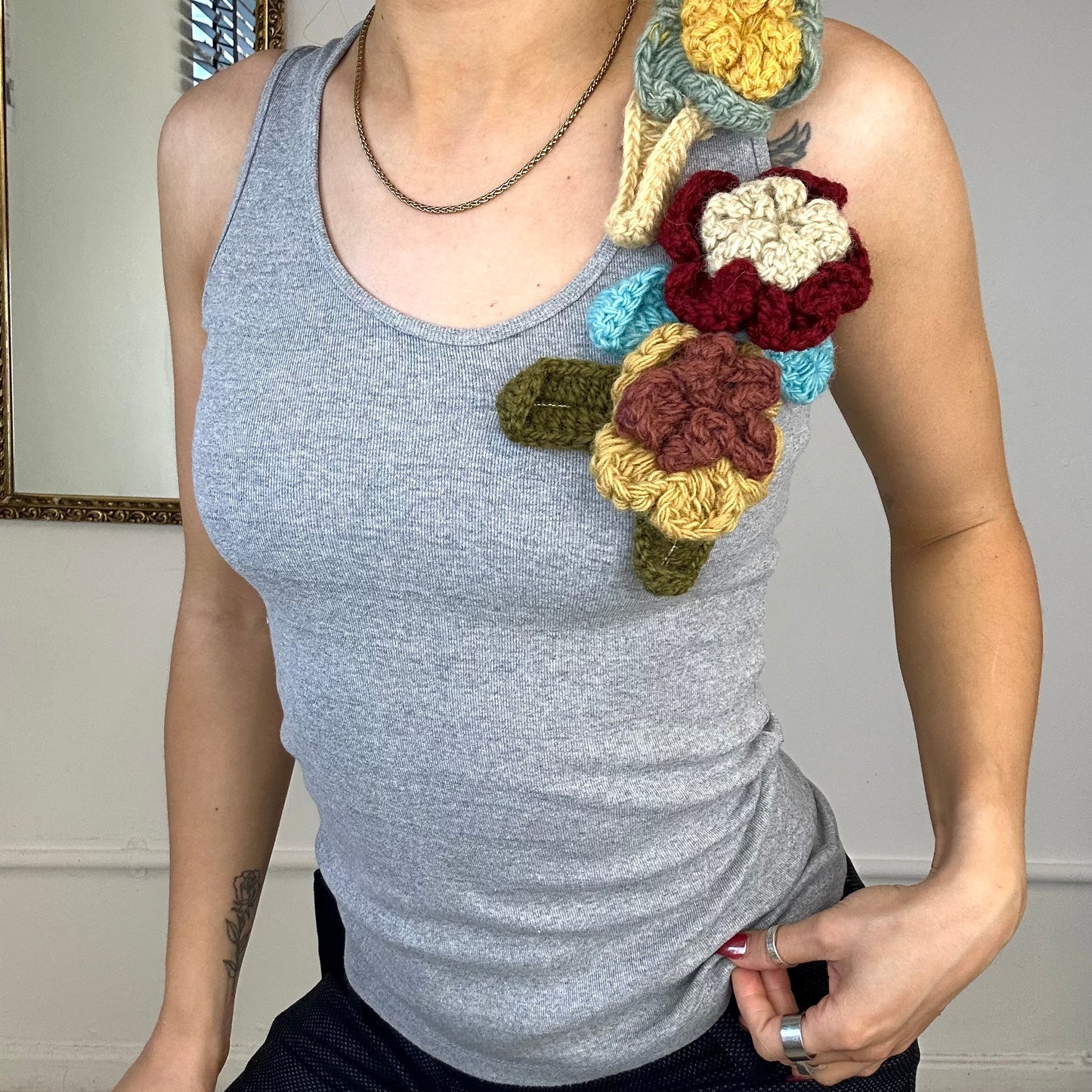 2000's knitted grey tank top