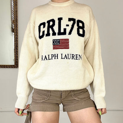 vintage cream ralph lauren knit jumper