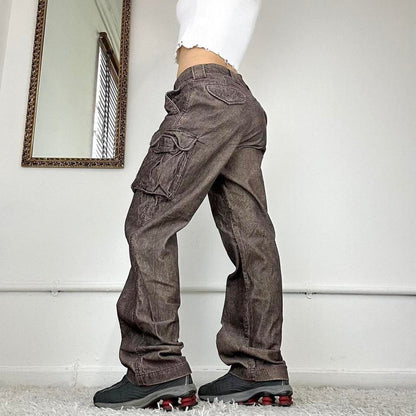 wide leg corduroy cargo trousers