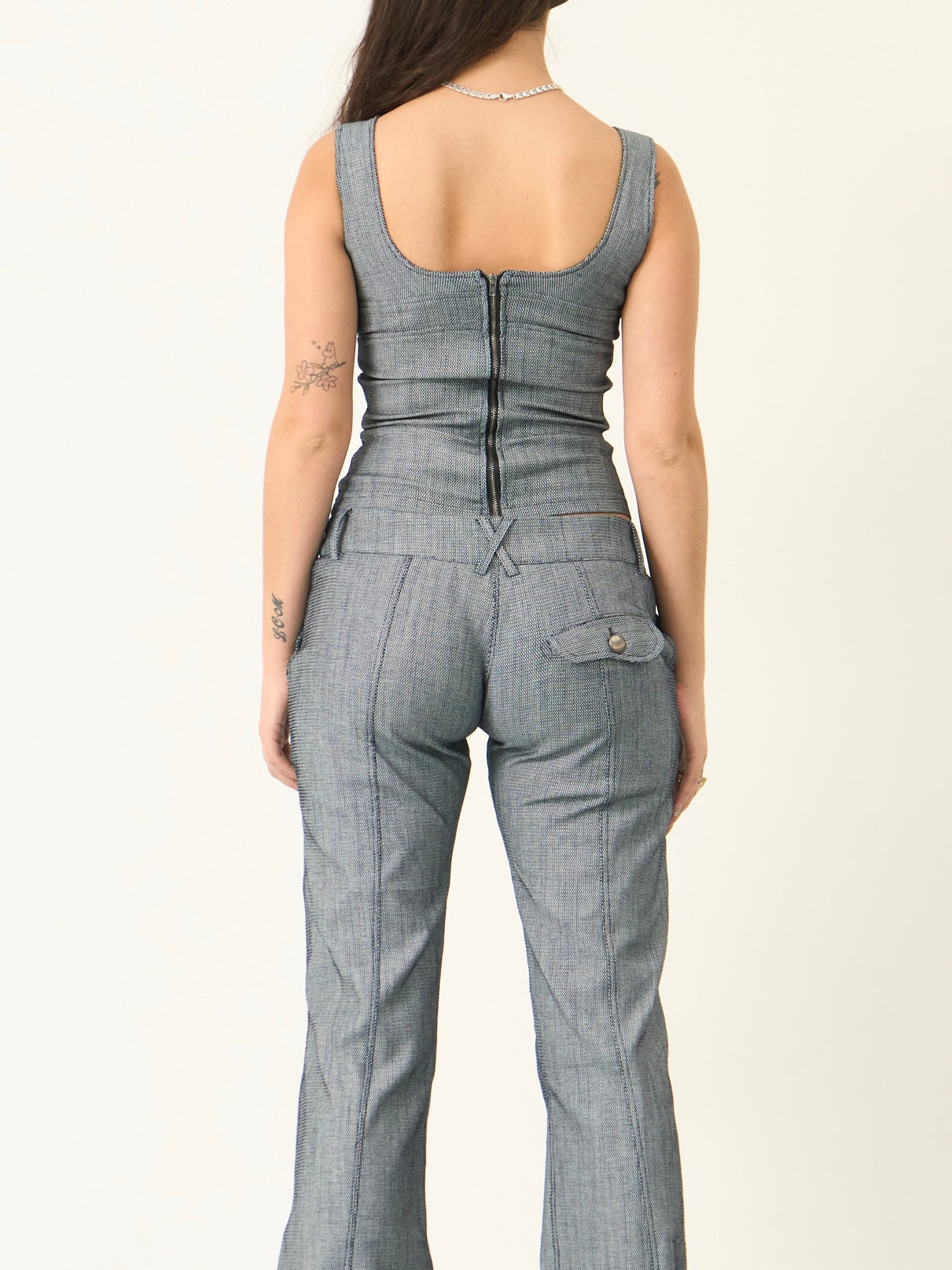 ellis top - houndstooth denim