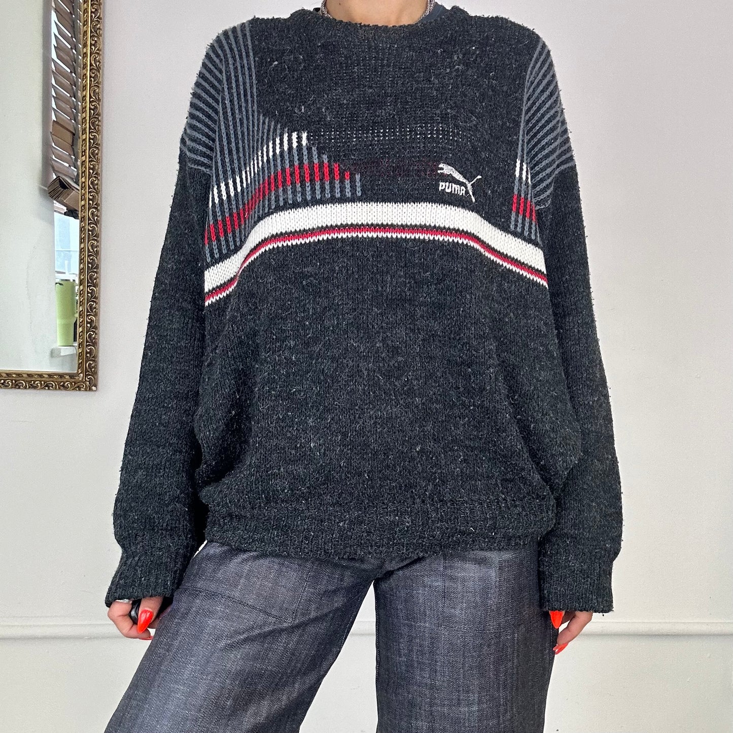 vintage wool puma knit jumper