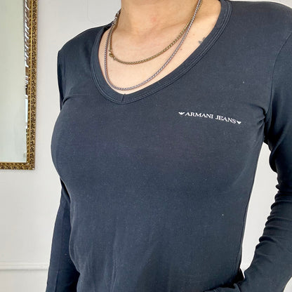 00's armani jeans long neck top