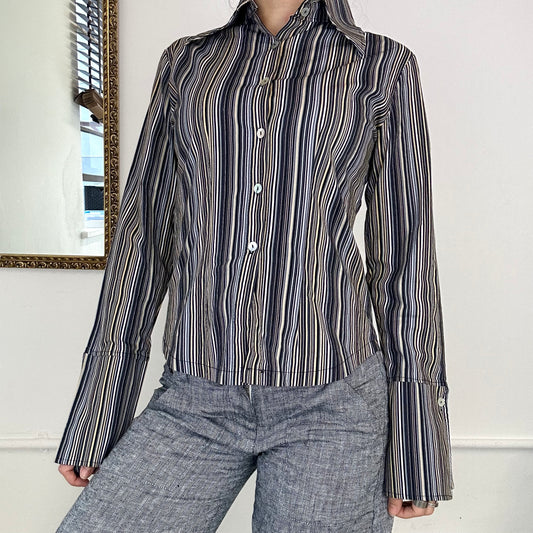 vintage striped fitted shirt