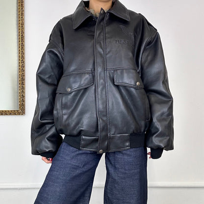 U.S.AIR.FORCE faux leather bomber jacket