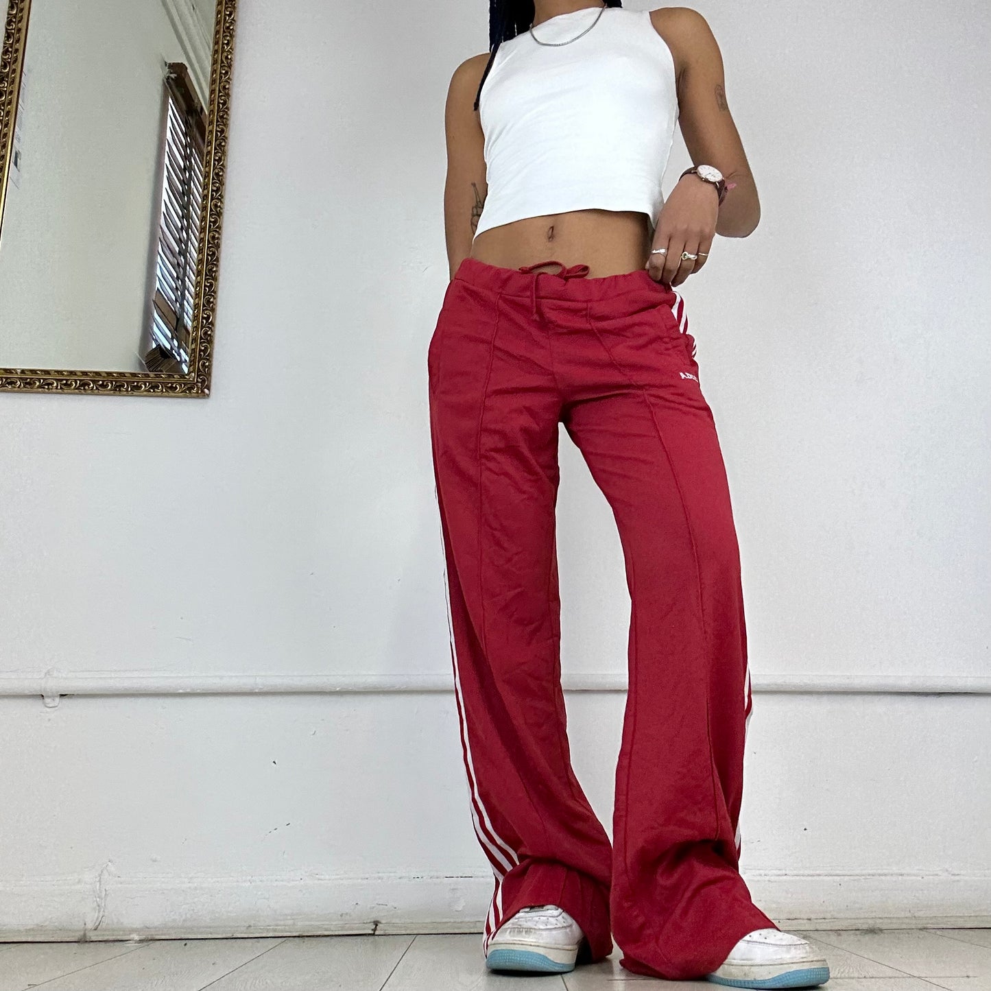 vintage red adidas joggers