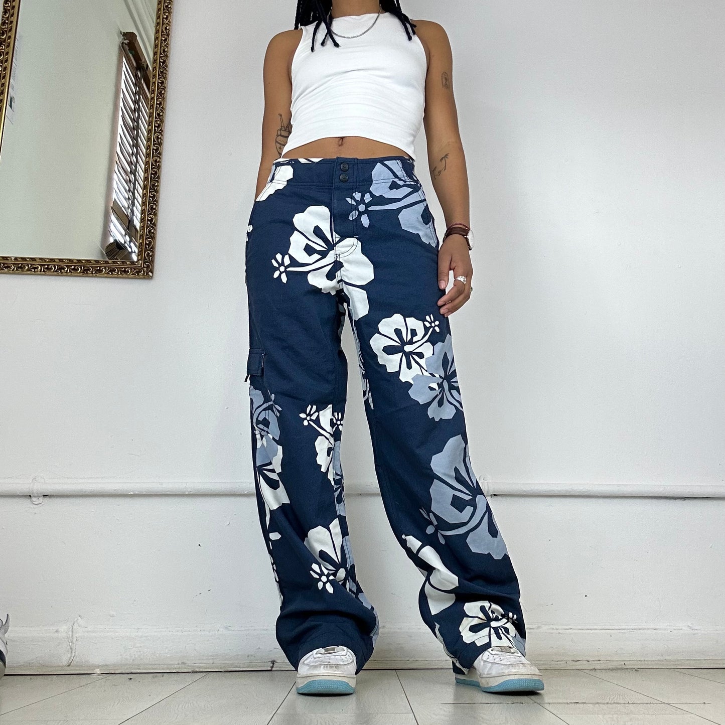 90’s floral wide leg trousers