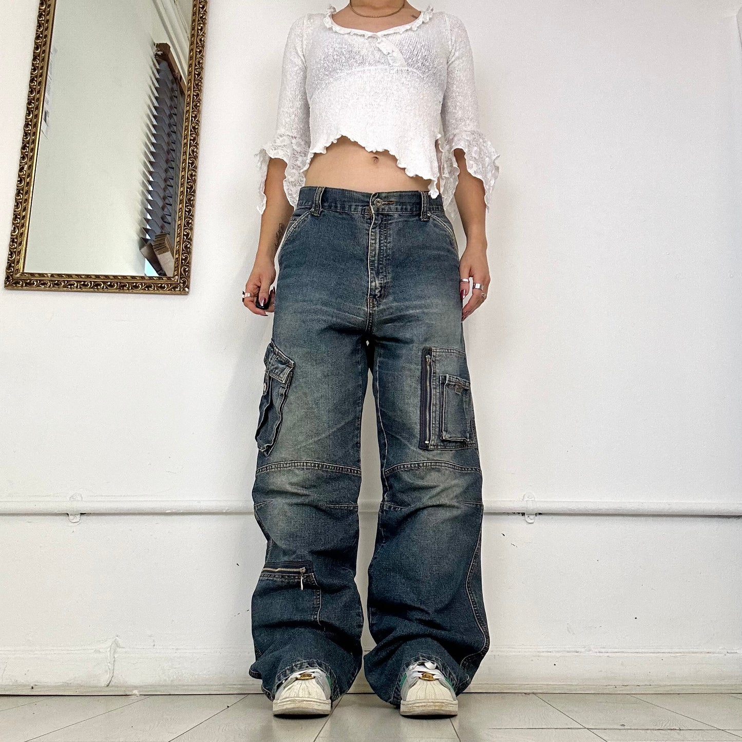 00's wide leg cargo jeans