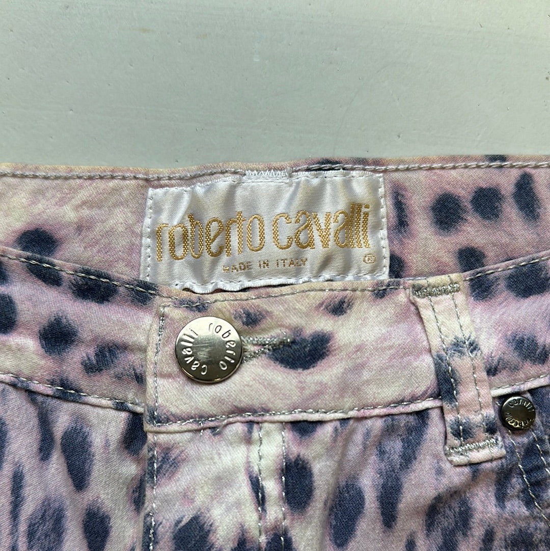 leopard print trousers by roberto cavalli