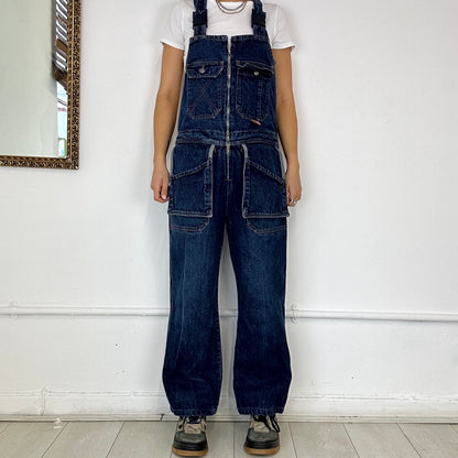 dark wash baggy dungarees