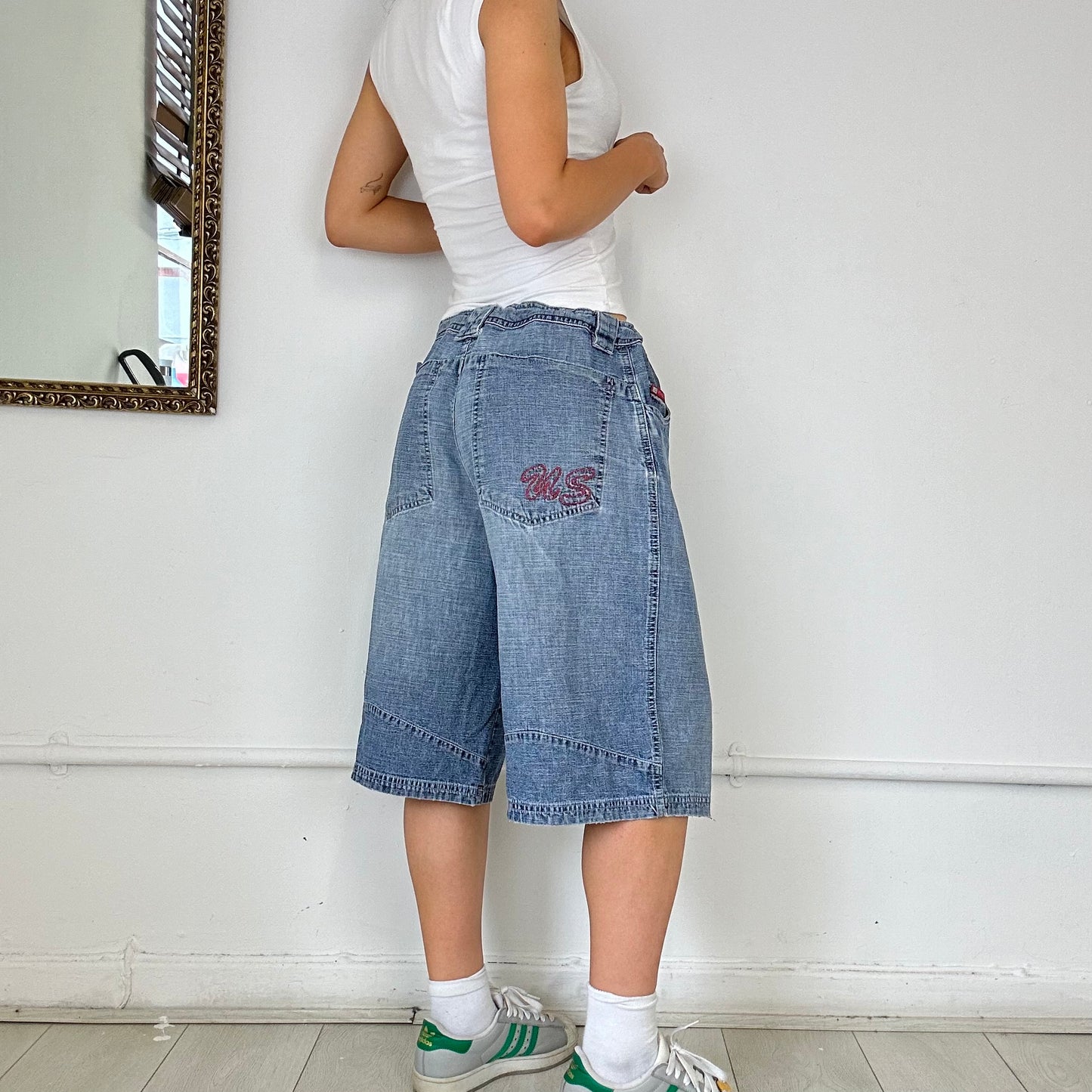 baggy denim shorts