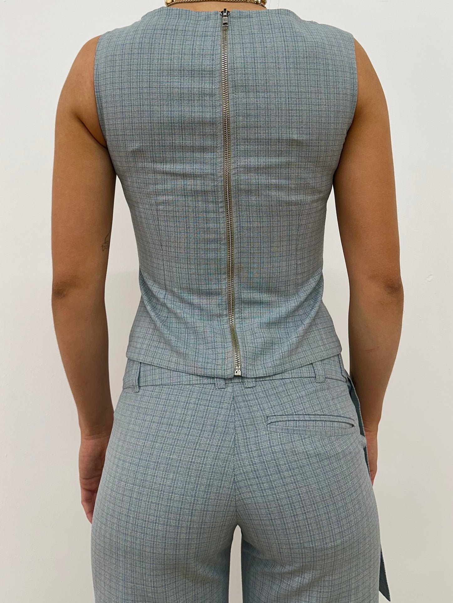 the charlie top in blue check