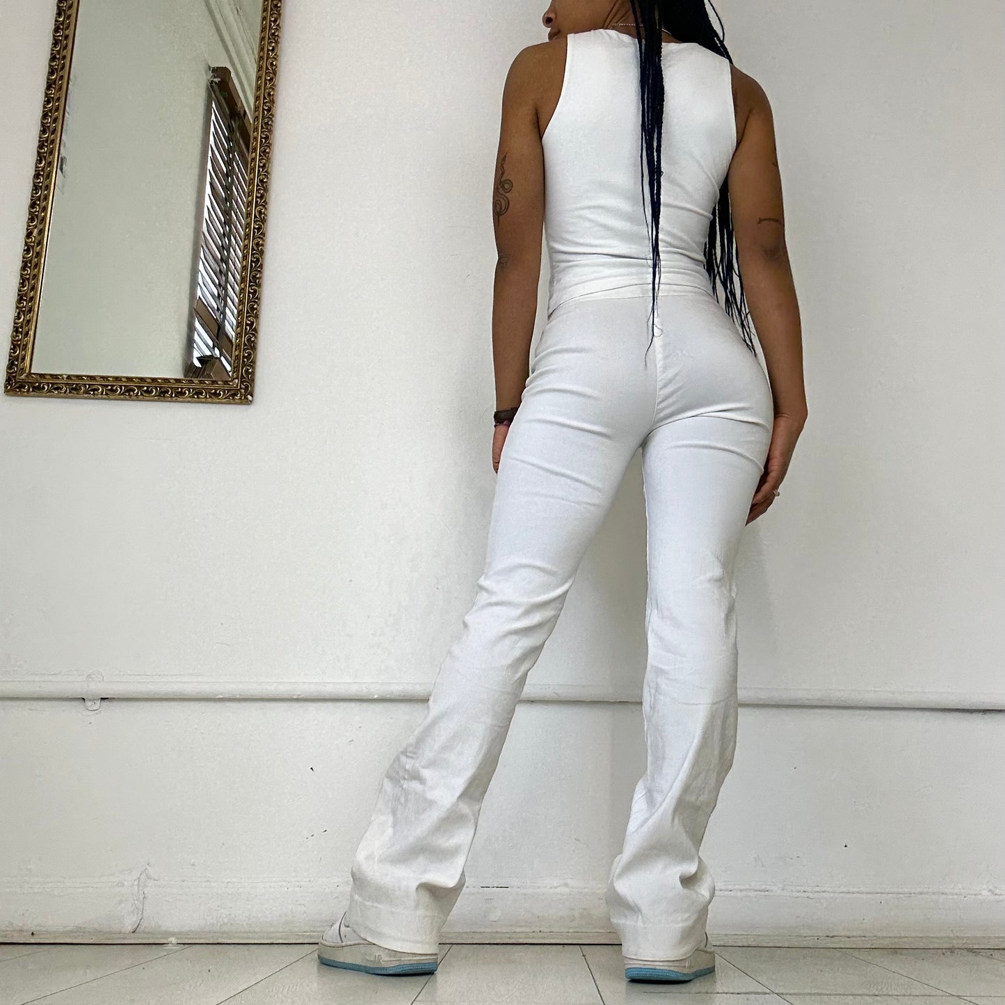 00s miss sixty white flared trousers