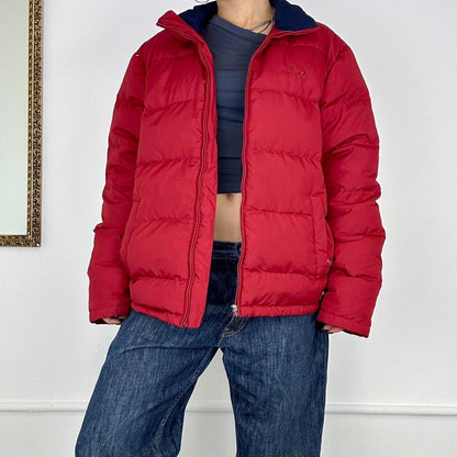 red fila puffer coat