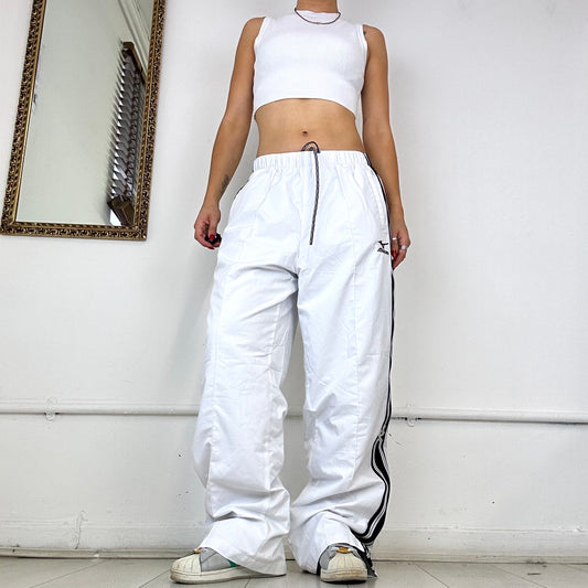 vintage white lined baggy tracksuit bottoms