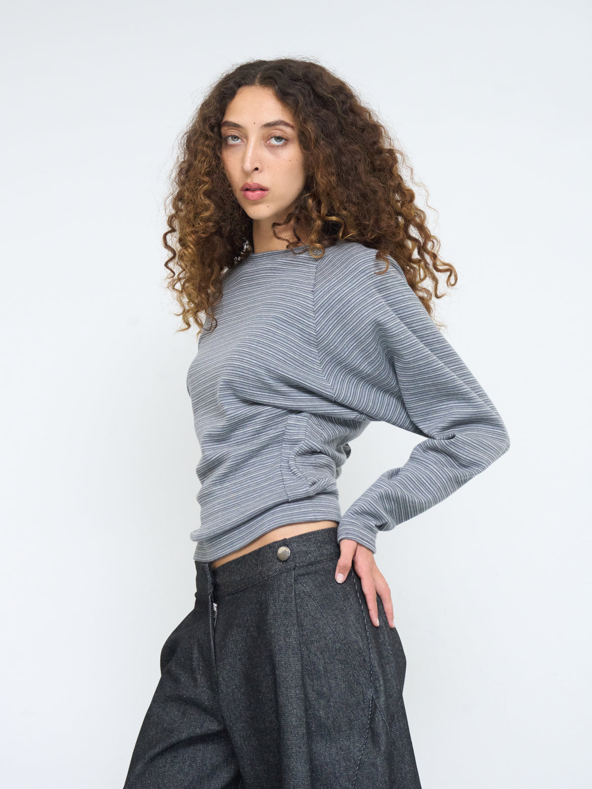 robin top - grey stripe