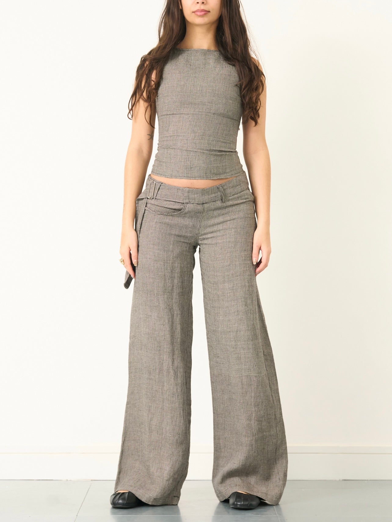 charlie top - dogtooth linen