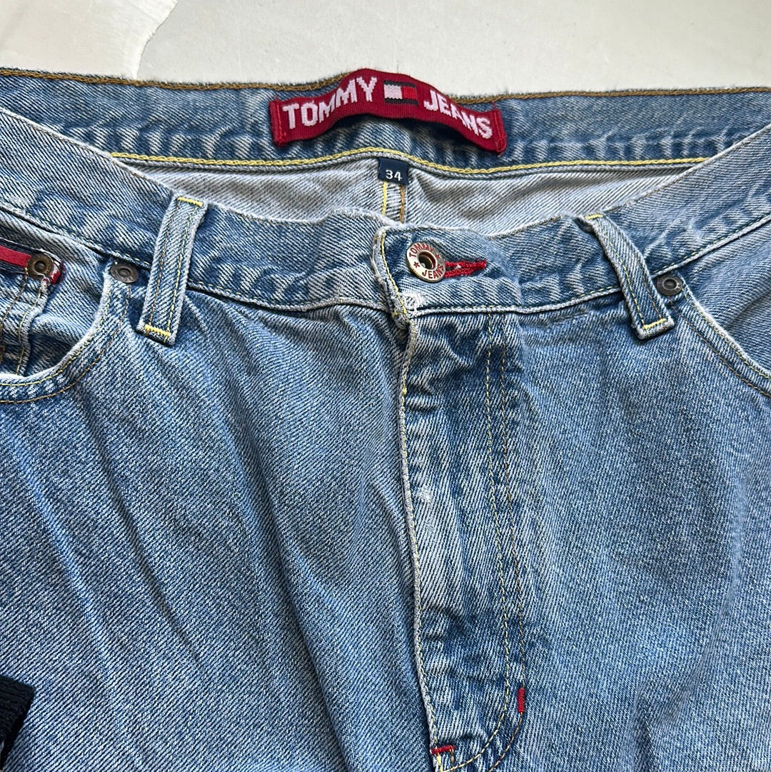 blue denim shorts by tommy hilfiger