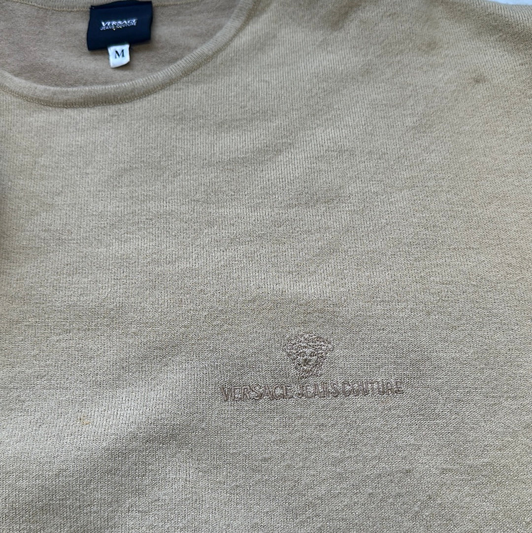 vintage versace beige cashmere knitted jumper