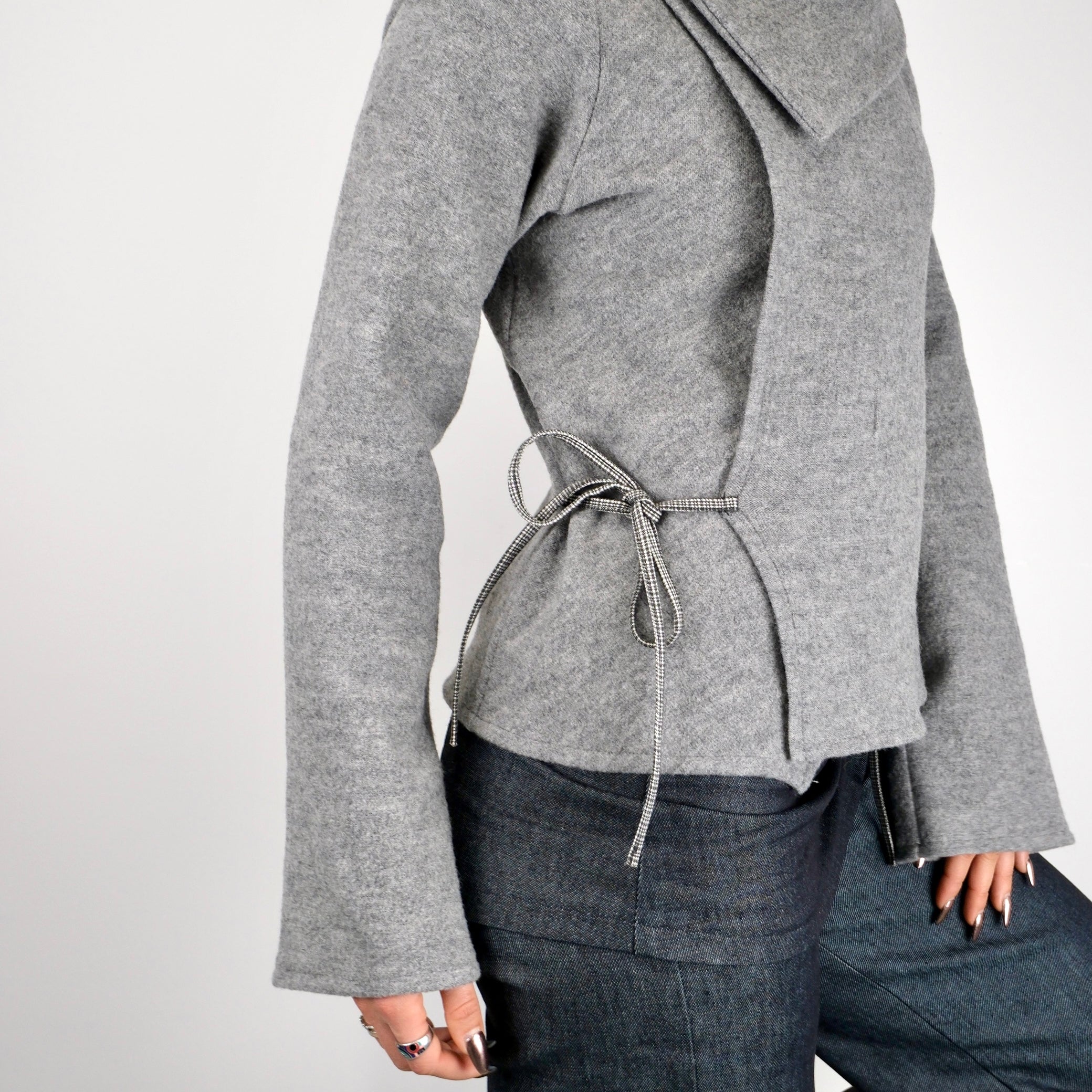 Felix-Cardigan – graue Wolle