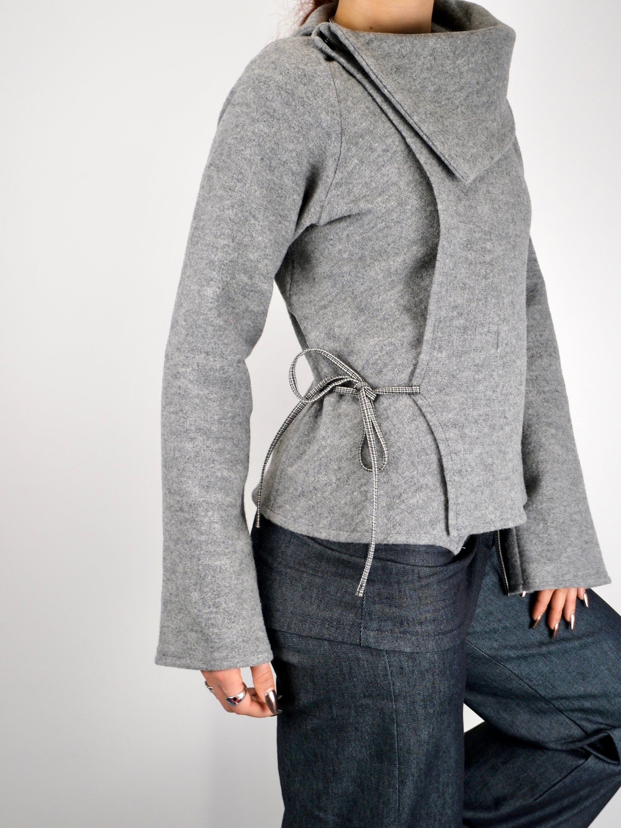 felix cardigan - grey wool