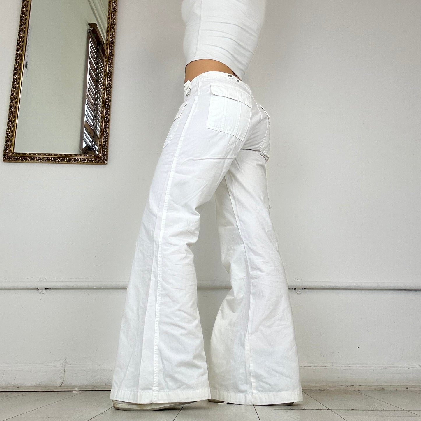 00’s white cargo trousers