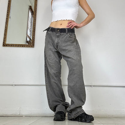 grey wash baggy jeans