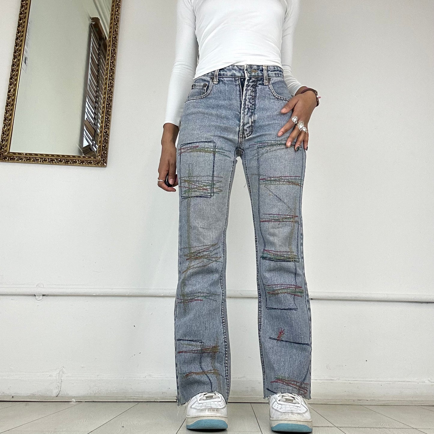 00's patchwork jeans