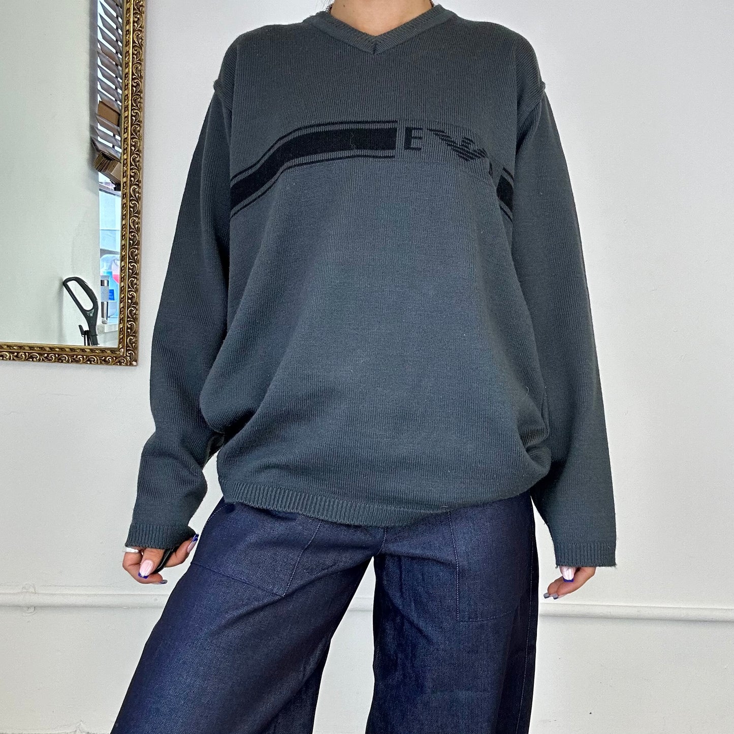 vintage grey emporio armani knit jumper